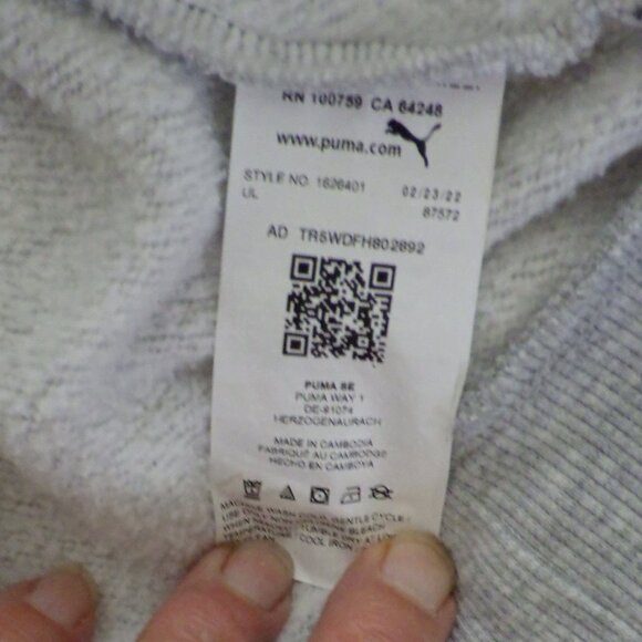 Puma Youths Unisex Hoodie Lined Pockets Size XXL 18/20 Grey Preppie Outerwear - Picture 4 of 9